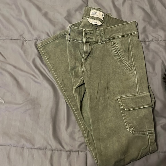 American Eagle Outfitters Pants - American Eagle Stretch Green Cargo Pants